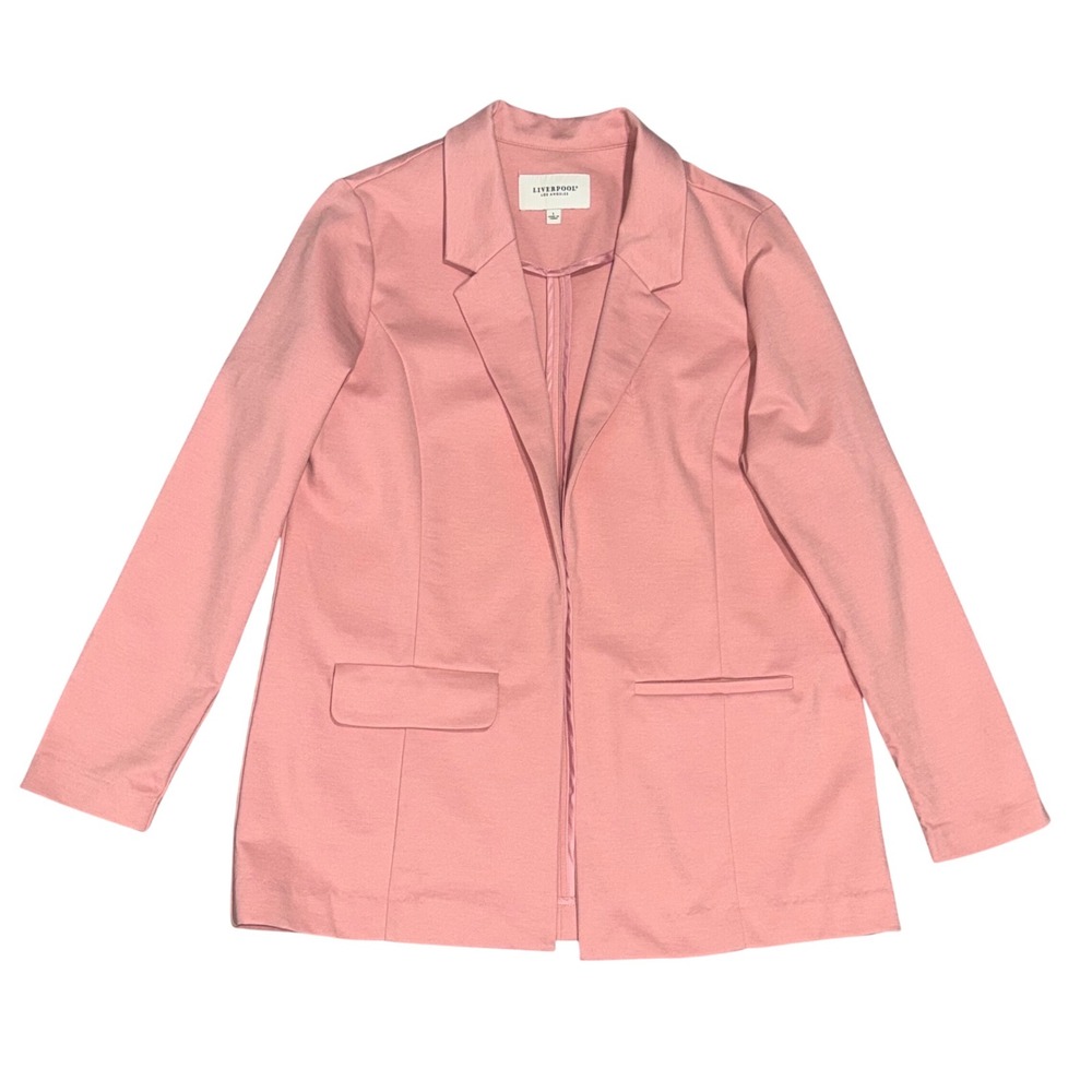 Liverpool Los Angeles Boyfriend Blazer Womens Large Pink Princess Darts EUC